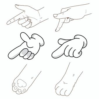 3 types of pointing material, JPG, PNG and AI 3 types of pointing material, means, hand, index finger, JPG, PNG and AI