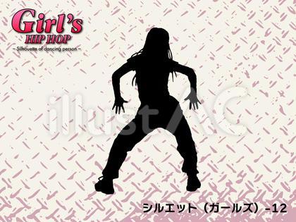 ガールズダンスのシルエット単品-12