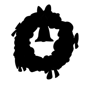 クリスマスリースのシルエット