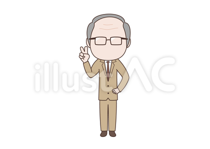 ピースしているメガネの顔なしビジネスマン