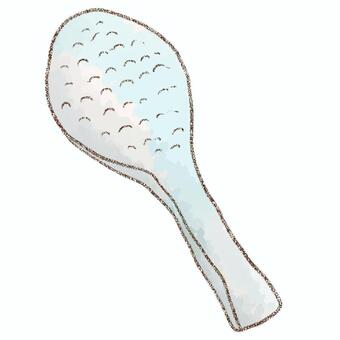 プラスチックのしゃもじ しゃもじ,プラスチック,キッチン用品,水彩,鉛筆のイラスト素材