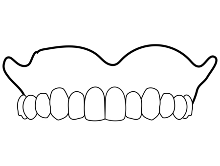総義歯 正面イラスト(上顎・主線のみ) 総義歯 正面イラスト(上顎・主線のみ) 義歯,上顎,入れ歯,歯科,歯科技工,医療,歯科治療,医療説明,教材用イラスト,正面のイラスト素材