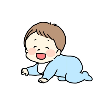 はいはい 赤ちゃん,はいはい,乳幼児,育児,成長のイラスト素材