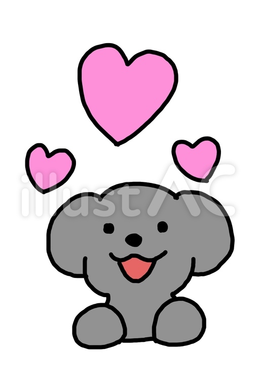 silverpoodle_h プードル,犬,ハートのイラスト素材