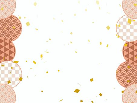 正月和風フレーム年賀状 年賀状,和柄,和風,正月,可愛い,美しい,ベクター,紙吹雪,パーティー,お祝いのイラスト素材