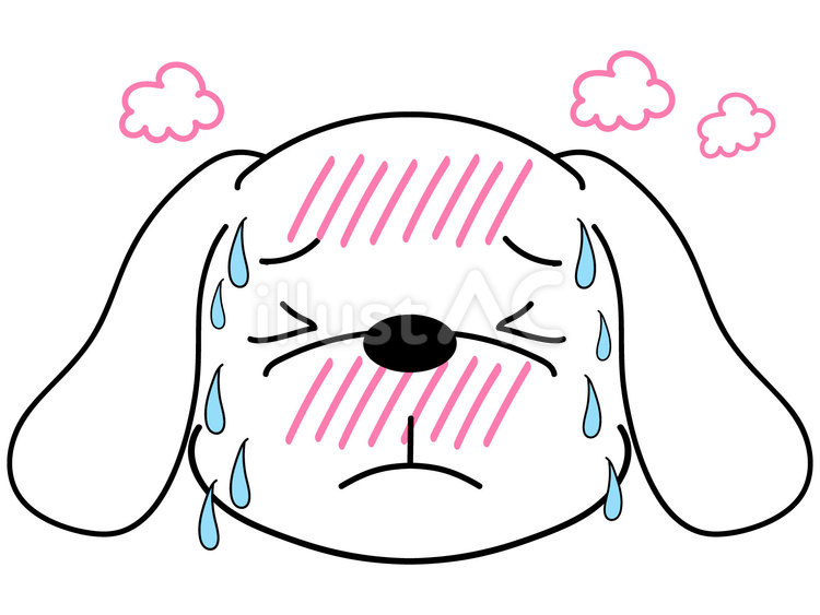 のぼせる白い犬 犬,ペット,ミニチュアダックスフンドのイラスト素材