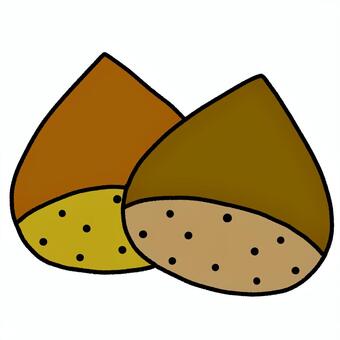 栗 栗,木の実,秋,食べ物,植物,アイコンのイラスト素材