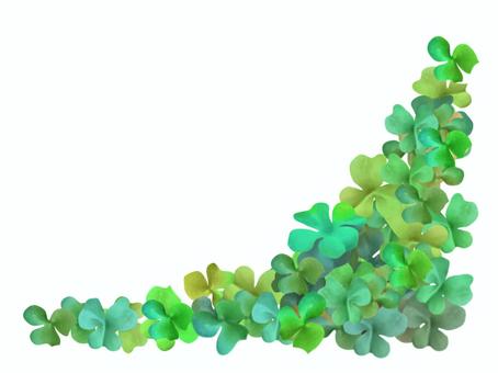 Illustration, JPG and PNG Illustration, clover, four leaves, frame, JPG and PNG