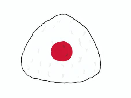 おにぎり 梅 おにぎり,おむすび,握り飯,米,梅,食べ物,主線あり,イラスト素材,広告,チラシのイラスト素材