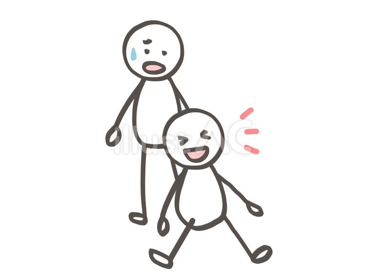 棒人間　早く帰ろうよ 棒人間,人,2人のイラスト素材