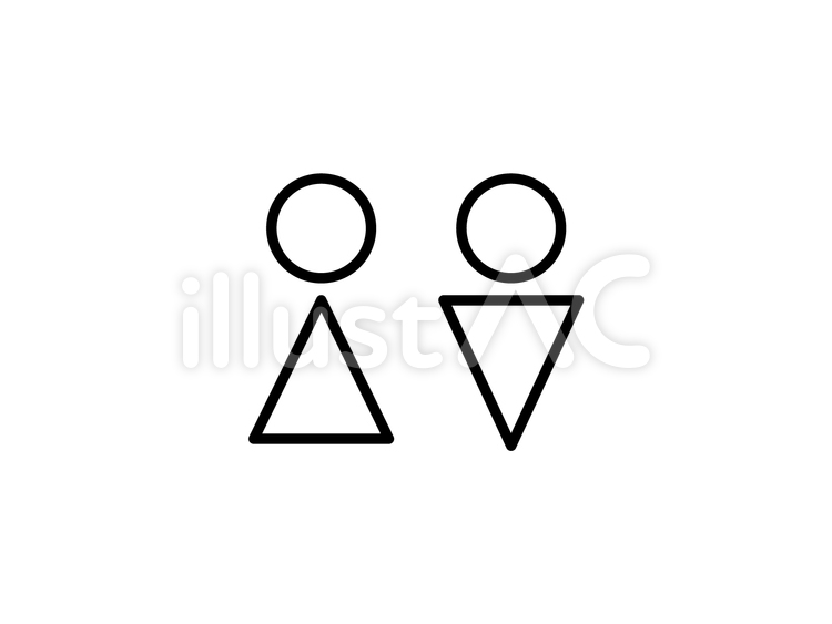 トイレマーク（線） トイレ,マーク,アイコンのイラスト素材
