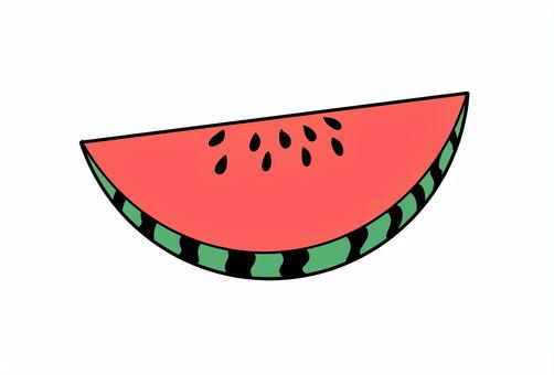 スイカ スイカ スイカ,切口,タネありのイラスト素材