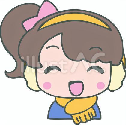 暖かい服装の女の子