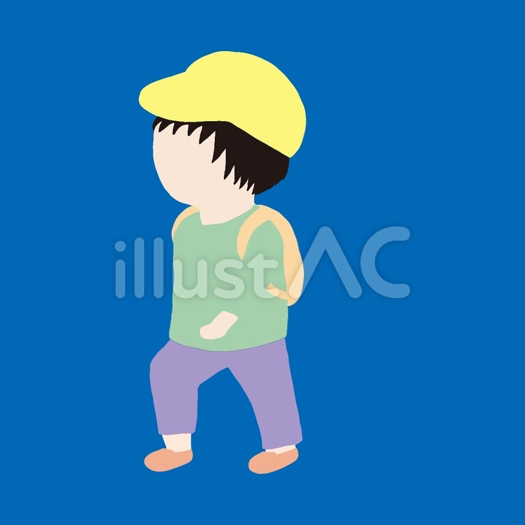 歩いている男の子 人,園児,小学生のイラスト素材