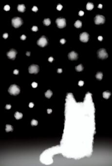 雪ねこ 雪ねこ ねこ,猫のイラスト素材