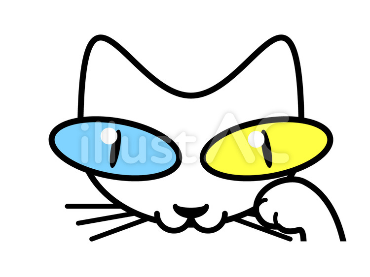 shiro_01 猫,アイコン,キャラのイラスト素材