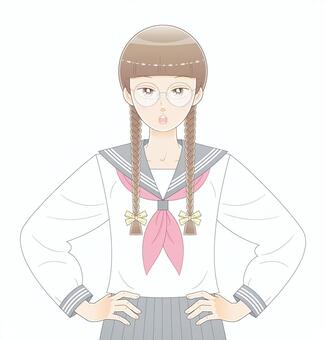 Illustration, female, school uniform, illustration, JPG and PNG