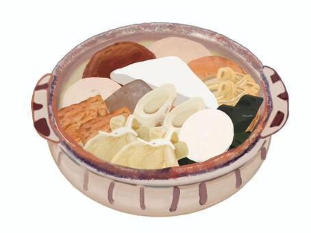 おでん おでん,鍋,土鍋,冬,秋,鍋物,夕飯,屋台,具材,ダイコンのイラスト素材