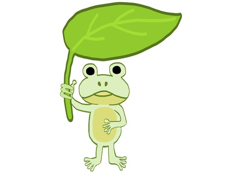 Frog with leaves, a frog, leaf, rain, JPG and PNG