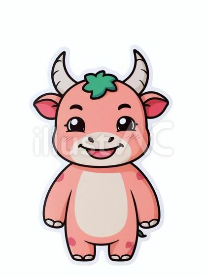 白バックに可愛いミノタウロス