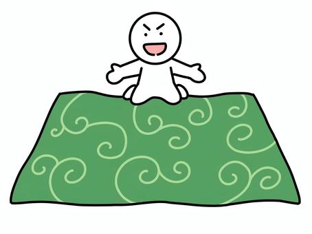 大風呂敷を広げる棒人間 風呂敷,棒人間,シート,大風呂敷,広げる,唐草模様,ウソ,ハッタリ,ビッグマウス,見栄のイラスト素材