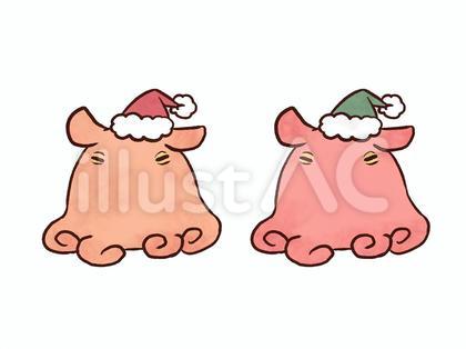 サンタの帽子を被ったメンダコ