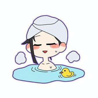 お風呂に入っている人 風呂,入浴,生活,清潔,習慣のイラスト素材