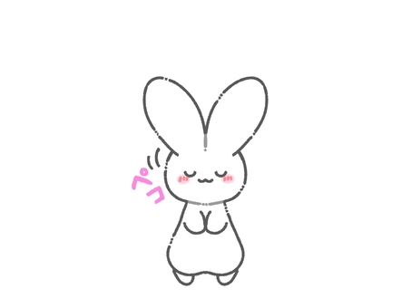 お辞儀する白うさぎ うさぎ,お辞儀,礼,ペコ,お礼,白,動物,小動物,ペット,かわいいのイラスト素材