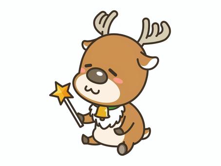 トナカイ_02 トナカイ,鹿,クリスマス,動物,生き物,生物,聖夜,ステッキ,やさしい,可愛いのイラスト素材