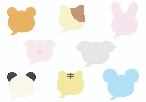 動物吹き出しセット 動物吹き出しセット 動物,吹き出し,セリフ,言葉,クマ,ネコ,うさぎ,ブタ,コアラ,パンダのイラスト素材