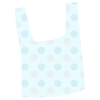 エコバッグ（青色水玉模様） エコバッグ,エコ,eco,バッグ,カバン,袋,水玉,手提げ,青色,柄のイラスト素材