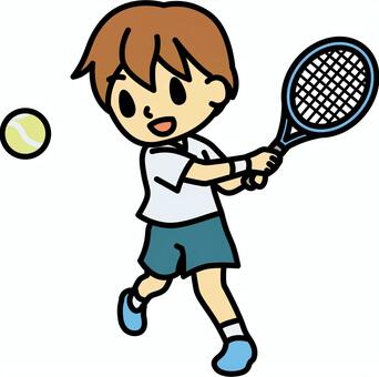 テニス_男性 テニス,硬式,スポーツ,運動,球技,テニスラケット,中学生,高校生,大学生,学生のイラスト素材