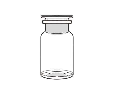 広口試薬びん 透明 空 実験器具,理科,科学,化学,シンプル,試薬びん,透明のイラスト素材