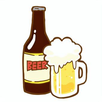 Illustration, beer, bottle, a mug, JPG, PNG and AI