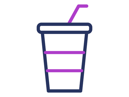 ふたとストローがついたドリンクカップ ドリンク,カップ,ストロー,ふた,飲み物,売店,映画館,テイクアウト,ジュース,アイコンのイラスト素材