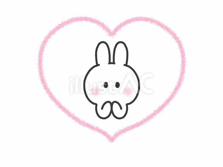 ハートの中にうさぎイラスト - No: 25466857｜無料イラスト・フリー