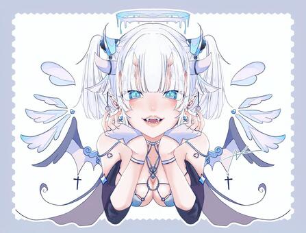 堕天使ちゃん 天使,角,ツインテール,可愛い,女の子のイラスト素材