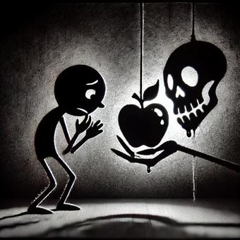 Poisoned Apple, JPG Poisoned Apple, poison apple, shadow picture, skull, JPG