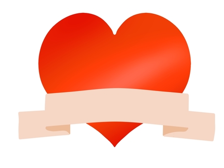 Heart and ribbon orange, , JPG and PNG