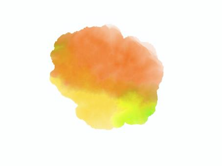 黄色とオレンジのおしゃれな水彩絵具の雫 フレーム,絵具,水彩,雫,おしゃれ,手書き,見出し,あしらい,にじみ,デコレーションのイラスト素材