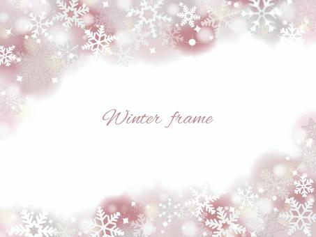 雪の結晶のフレーム7 冬,クリスマス,雪,雪の結晶,フレーム,背景,冬休み,12月,1月,2月のイラスト素材