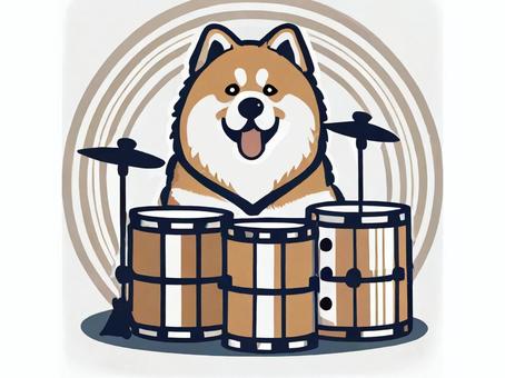 Illustration, percussion instrument, dog, tiny, 