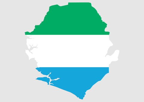 シエラレオネの地図（国旗柄） シエラレオネ,地図,国旗,外国,海外,地理,土地,国土,地形,世界のイラスト素材