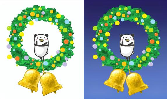 Panda "Christmas wreath", panda, animal, tiny, JPG