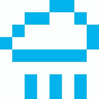 ドット絵絵文字(雨) 絵文字,雨,雲,天気,ドット絵,ピクセルアート,8bit,水色,かわいい,ポップのイラスト素材