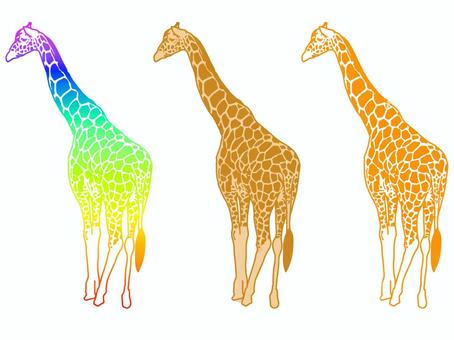 Illustration, kirin, animal, definir, 