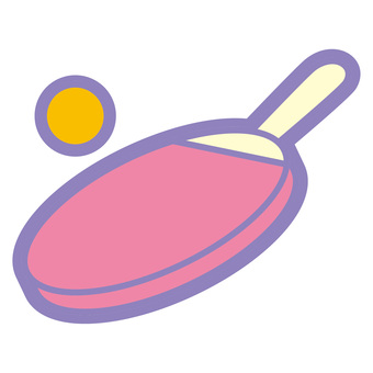 パステルカラーかわいいイラスト卓球 卓球,卓球ボール,卓球ラケット,ラケット,ボール,フラットデザイン風,ピクトグラム風,ベクター,アウトライン,カラーのイラスト素材