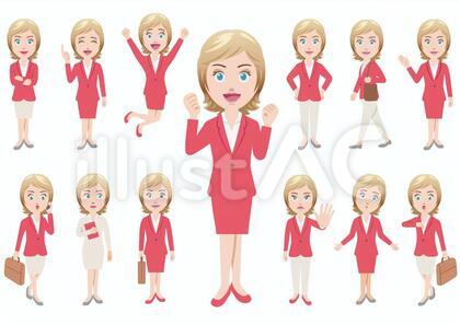 ビジネスウーマンのイラストセット