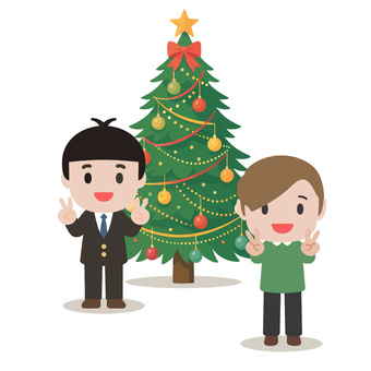 クリスマス会 クリスマス,喜び,祝福,友情,ハッピー,イルミネーション,フェスティバル,楽しい,ポジティブ,年末のイラスト素材