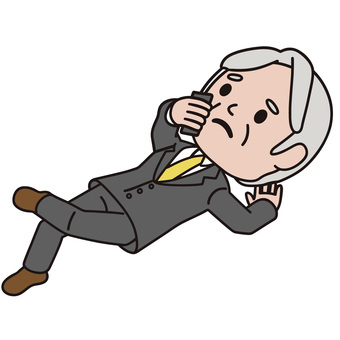 サボる人 スマホ,通話,休憩,笑顔,寝転ぶ,リラックス,終業,男性,スーツ,ビジネスのイラスト素材